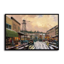 Main Street Trolley HD Canvas Print Home Decor Paintings Wall Art Pictures