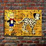 Rich and dollar the dog HD Canvas Print Home Decor Paintings Wall Art Pictures