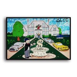 Rich man's castle luxury car HD Canvas Print Home Decor Paintings Wall Art Pictures