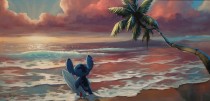 Stitch Waiting For Waves 2 HD Canvas Print Home Decor Paintings Wall Art Pictures