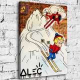 Skiing young master HD Canvas Print Home Decor Paintings Wall Art Pictures