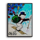 Master is skiing HD Canvas Print Home Decor Paintings Wall Art Pictures