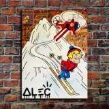 Skiing young master HD Canvas Print Home Decor Paintings Wall Art Pictures