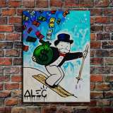 Master is skiing HD Canvas Print Home Decor Paintings Wall Art Pictures