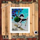 Master is skiing HD Canvas Print Home Decor Paintings Wall Art Pictures