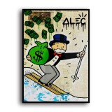 Rich people on skis HD Canvas Print Home Decor Paintings Wall Art Pictures