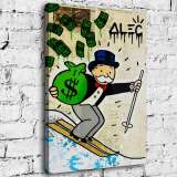 Rich people on skis HD Canvas Print Home Decor Paintings Wall Art Pictures