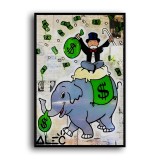 Rich man on elephant HD Canvas Print Home Decor Paintings Wall Art Pictures