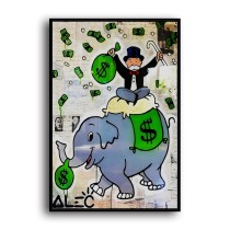 Rich man on elephant HD Canvas Print Home Decor Paintings Wall Art Pictures