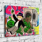 Money in the washing machine HD Canvas Print Home Decor Paintings Wall Art Pictures