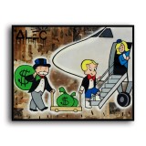 Rich people on the plane HD Canvas Print Home Decor Paintings Wall Art Pictures