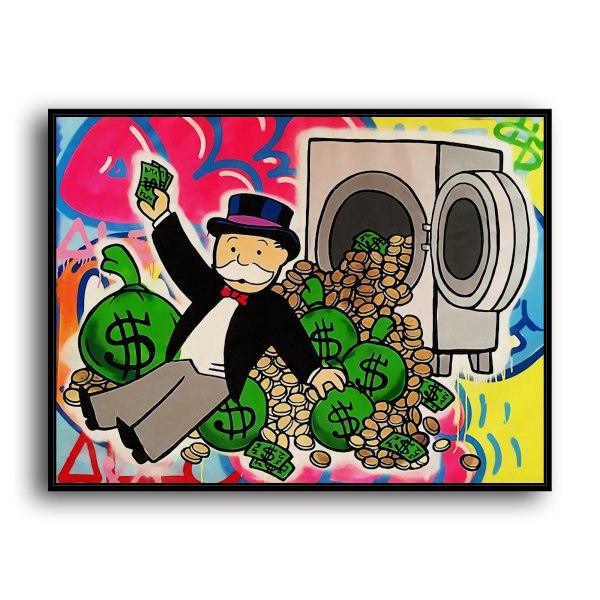 Money in the washing machine HD Canvas Print Home Decor Paintings Wall Art Pictures