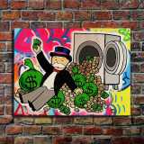 Money in the washing machine HD Canvas Print Home Decor Paintings Wall Art Pictures