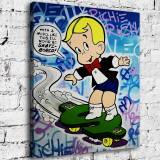 Little master is skateboarding HD Canvas Print Home Decor Paintings Wall Art Pictures