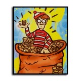 Gold coin heap HD Canvas Print Home Decor Paintings Wall Art Pictures