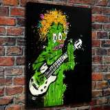 Green guitarist HD Canvas Print Home Decor Paintings Wall Art Pictures