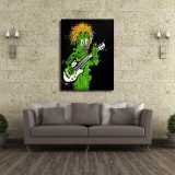 Green guitarist HD Canvas Print Home Decor Paintings Wall Art Pictures