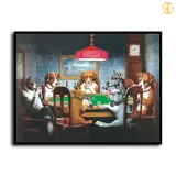Dog Playing cards HD Canvas Print Home Decor Paintings Wall Art Pictures Christmas Gift
