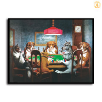 Dog Playing cards HD Canvas Print Home Decor Paintings Wall Art Pictures Christmas Gift