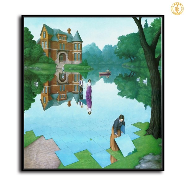 Still Waters  by Rob Gonsalves HD Canvas Print Home Decor Paintings Wall Art Pictures