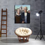 Grant Wood American Gothic HD Canvas Print Home Decor Paintings Wall Art Pictures