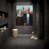 Grant Wood American Gothic HD Canvas Print Home Decor Paintings Wall Art Pictures