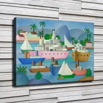 Tarsila do Amaral  Porto I , 1953 HD Canvas Print Home Decor Paintings Wall Art Pictures