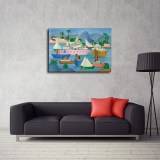 Tarsila do Amaral  Porto I , 1953 HD Canvas Print Home Decor Paintings Wall Art Pictures