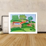 Tarsila do Amaral  Paisagem Casas   HD Canvas Print Home Decor Paintings Wall Art Pictures