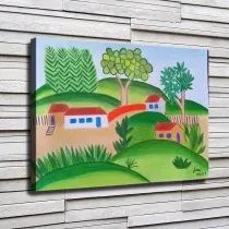 Tarsila do Amaral  Paisagem Casas   HD Canvas Print Home Decor Paintings Wall Art Pictures