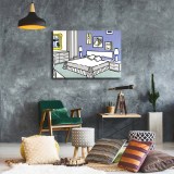 Interior with waterlilies HD Canvas Print Home Decor Paintings Wall Art Pictures