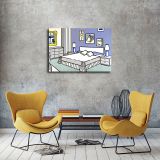Interior with waterlilies HD Canvas Print Home Decor Paintings Wall Art Pictures
