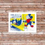 Roy Lichtenstein Look Mickey HD Canvas Print Home Decor Paintings Wall Art Pictures