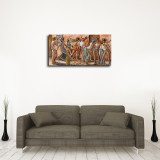 Ernie Barnes sidewalk Scene with Graduate HD Canvas Print Home Decor Paintings Wall Art Pictures