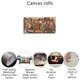 Ernie Barnes sidewalk Scene with Graduate HD Canvas Print Home Decor Paintings Wall Art Pictures
