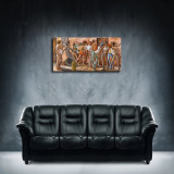 Ernie Barnes sidewalk Scene with Graduate HD Canvas Print Home Decor Paintings Wall Art Pictures