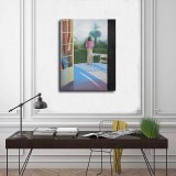 Lovers on the Eve of breakup Back, David Hockney Hockney  On the Terrace  Art HD Canvas Print Home Decor Paintings Wall Art Pictures