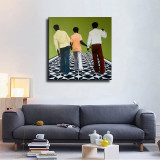 Three black men painting Art HD Canvas Print Home Decor Paintings Wall Art Pictures