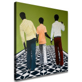 Three black men painting Art HD Canvas Print Home Decor Paintings Wall Art Pictures