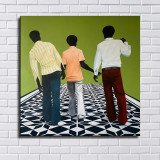 Three black men painting Art HD Canvas Print Home Decor Paintings Wall Art Pictures