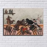 The dogs are drinking HD Canvas Print Home Decor Paintings Wall Art Pictures