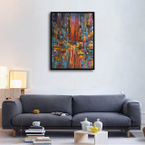 Abstract paintings of bustling streets HD Canvas Print Home Decor Paintings Wall Art Pictures