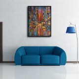 Abstract paintings of bustling streets HD Canvas Print Home Decor Paintings Wall Art Pictures