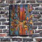 Abstract paintings of bustling streets HD Canvas Print Home Decor Paintings Wall Art Pictures