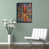 Abstract paintings of bustling streets HD Canvas Print Home Decor Paintings Wall Art Pictures