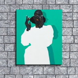 Black woman on a green background HD Canvas Print Home Decor Paintings Wall Art Pictures