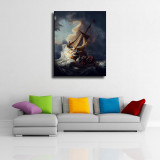 People in the wind and waves of the boat Art poster HD Canvas Print Home Decor Paintings Wall Art Pictures