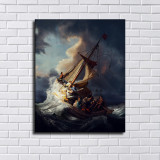 People in the wind and waves of the boat Art poster HD Canvas Print Home Decor Paintings Wall Art Pictures