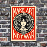 Shepard FAIREY dit OBEY (1970) - Make art no war HD Canvas Print Home Decor Paintings Wall Art Pictures