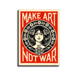 Shepard FAIREY dit OBEY (1970) - Make art no war HD Canvas Print Home Decor Paintings Wall Art Pictures